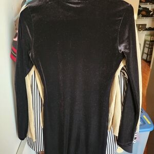Black Velvet Long Sleeve Dress